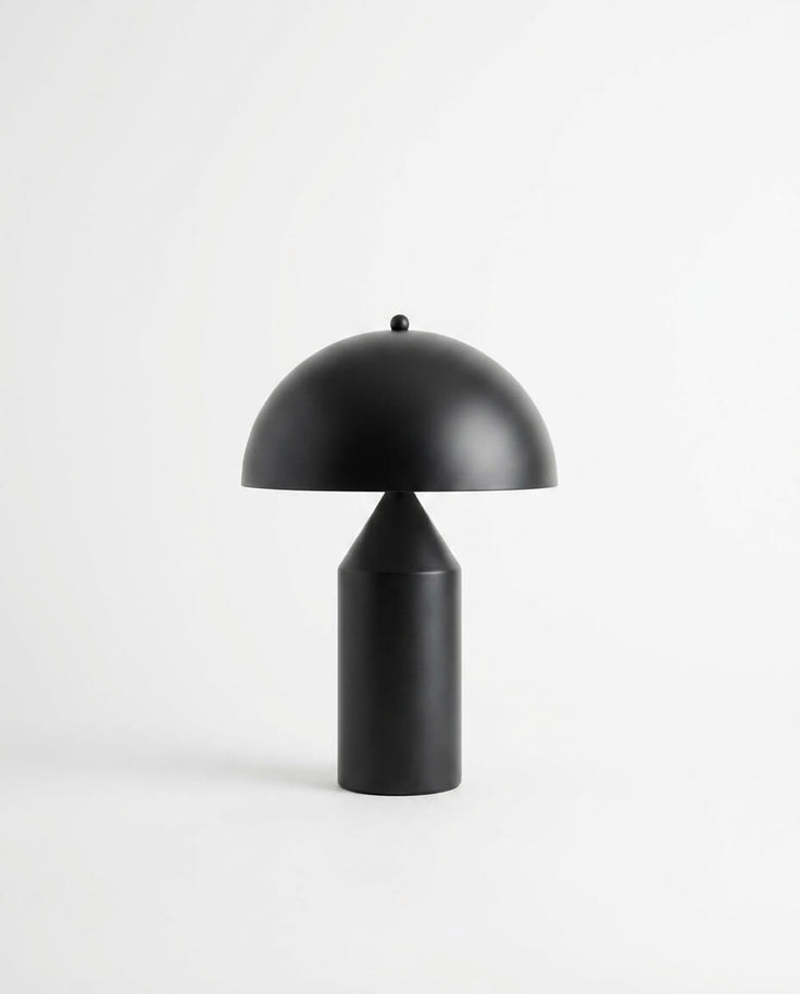 Mat Siyah Metal Mantar Masa Lambası - Minimalist Tasarım