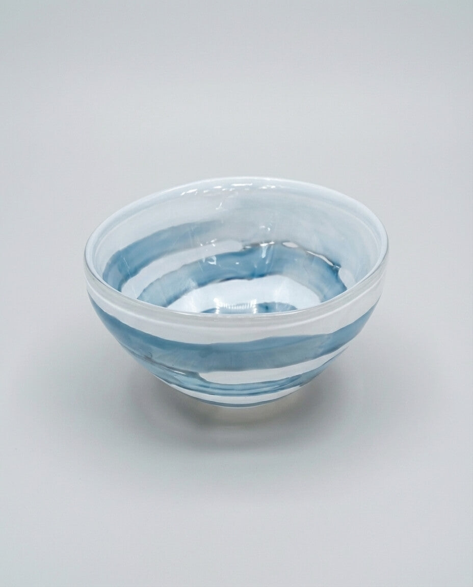 Ege Esintisi Spiral Desenli Renkli Cam Kase