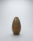 Wabi-Sabi Tarzı Oval Seramik Vazo - Zeytin Yeşili ve Taba Geçişli