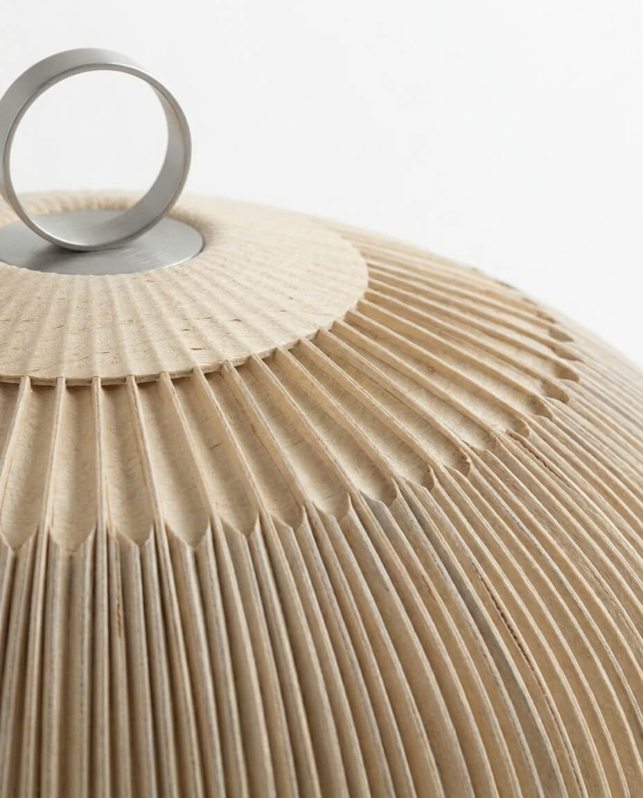 Mid-Century Modern Akordeon Dokulu Küresel Masa Lambası
