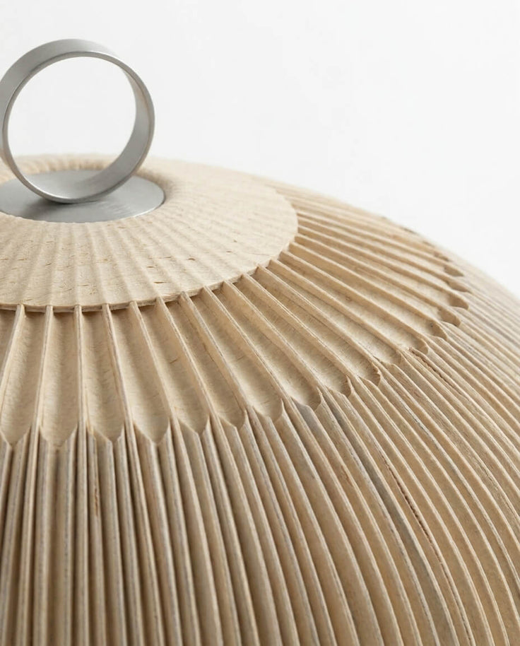 Mid-Century Modern Akordeon Dokulu Küresel Masa Lambası