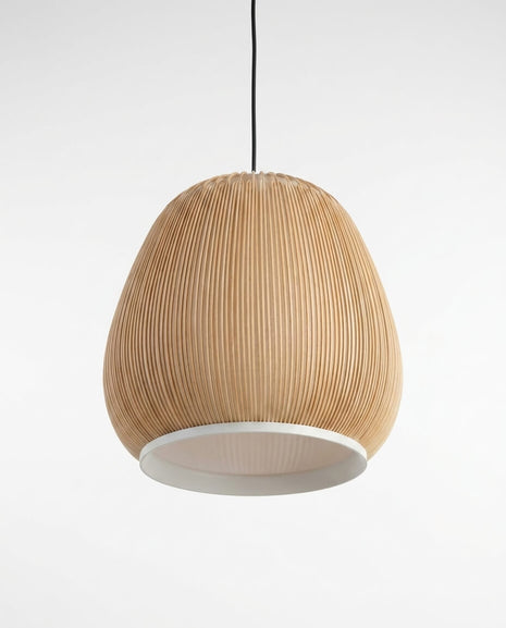 Mid-Century Modern Akordeon Dokulu Derin Kubbe Sarkıt Lamba
