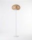 Mid-Century Modern Dikey Izgaralı Beyaz Lambader