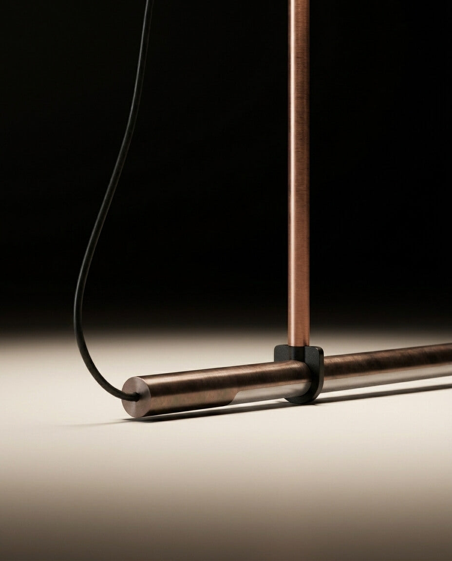 Minimalist Çizgisel Bronz LED Sarkıt Avize - Doğrusal Aydınlatma