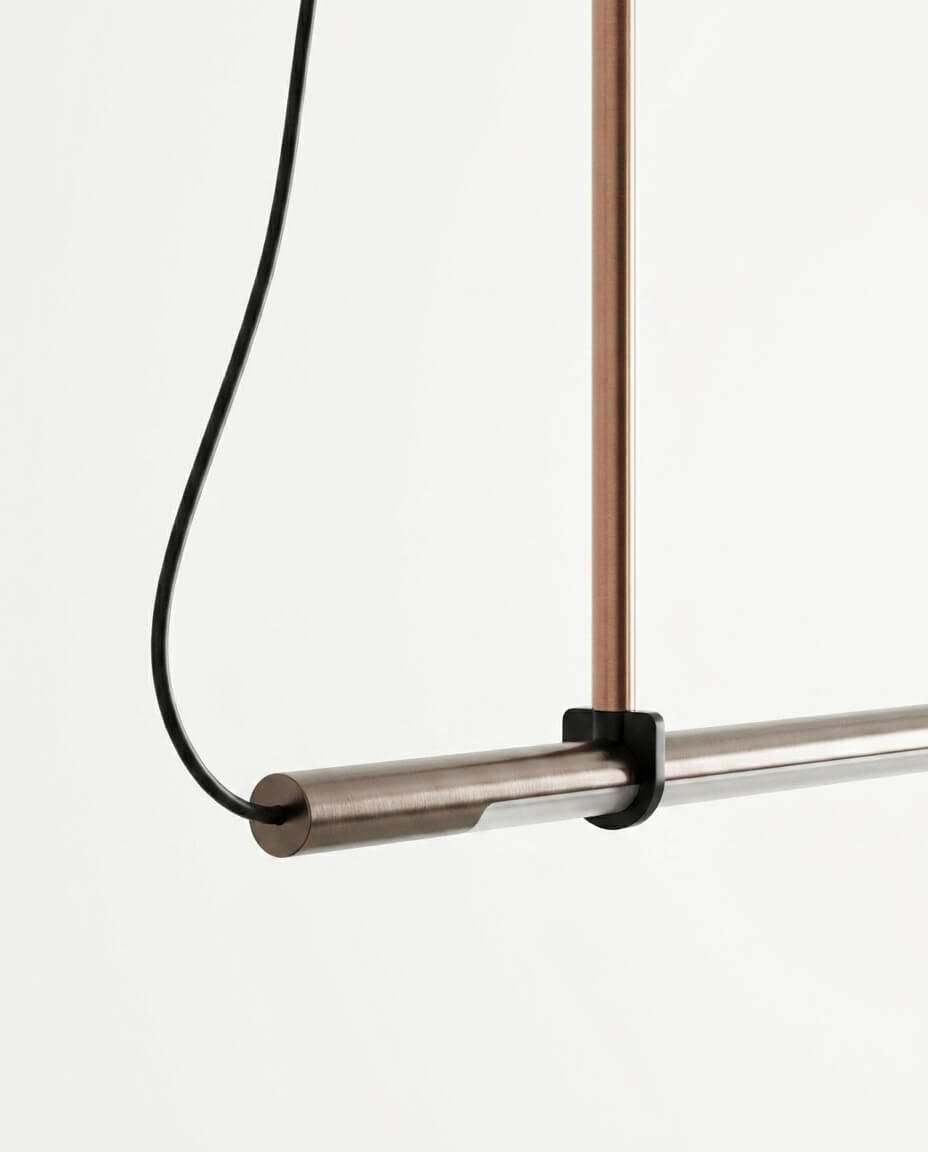 Minimalist Çizgisel Bronz LED Sarkıt Avize - Doğrusal Aydınlatma