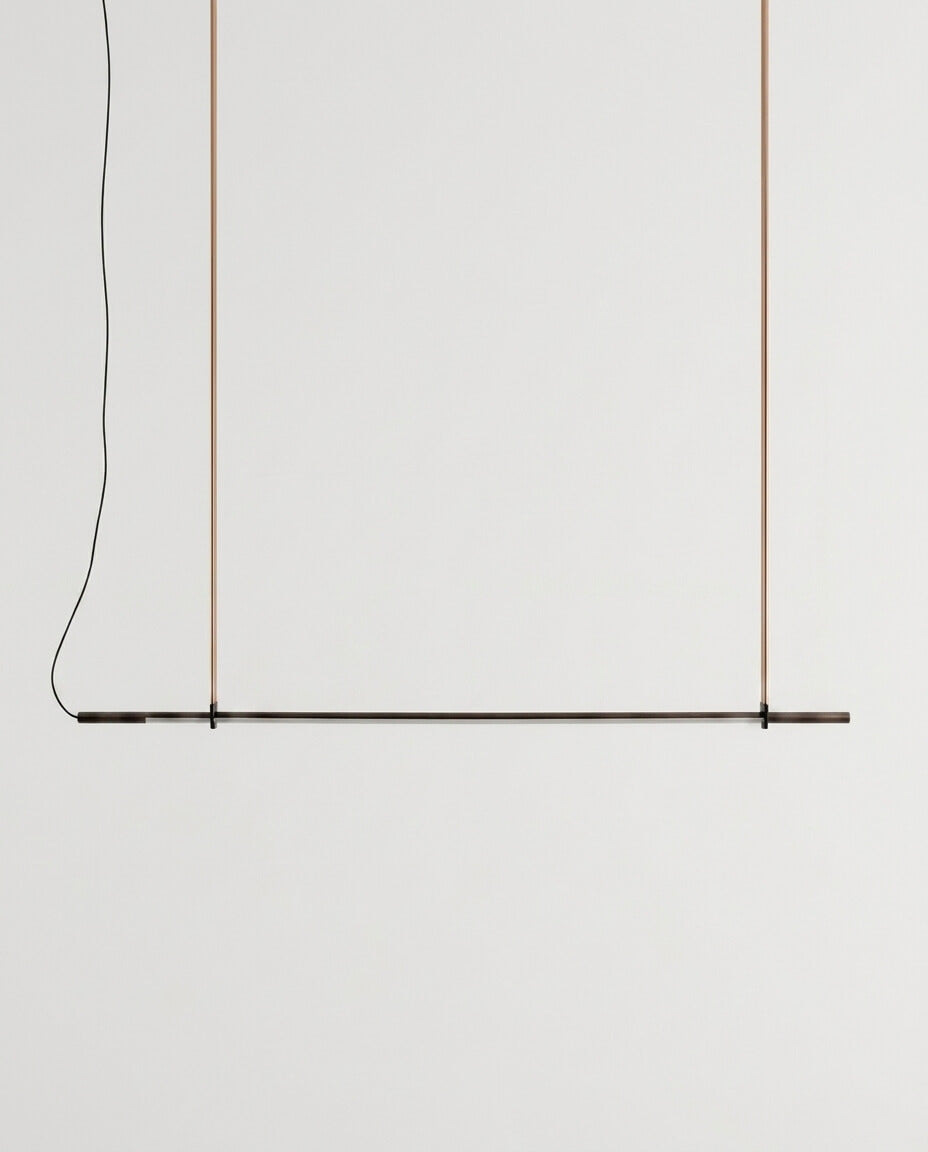 Minimalist Çizgisel Bronz LED Sarkıt Avize - Doğrusal Aydınlatma