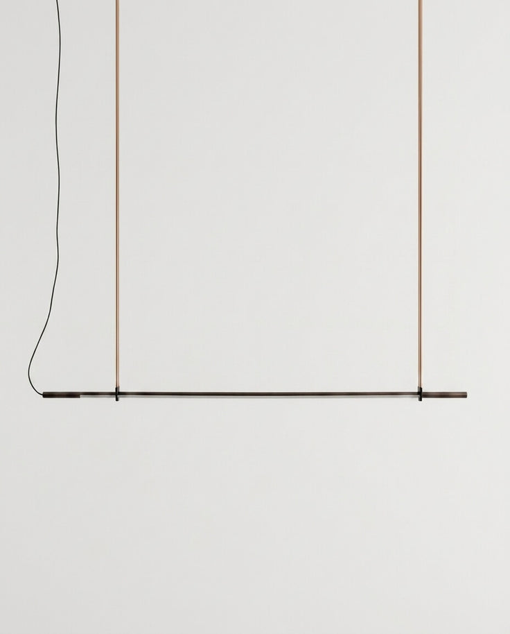 Minimalist Çizgisel Bronz LED Sarkıt Avize - Doğrusal Aydınlatma