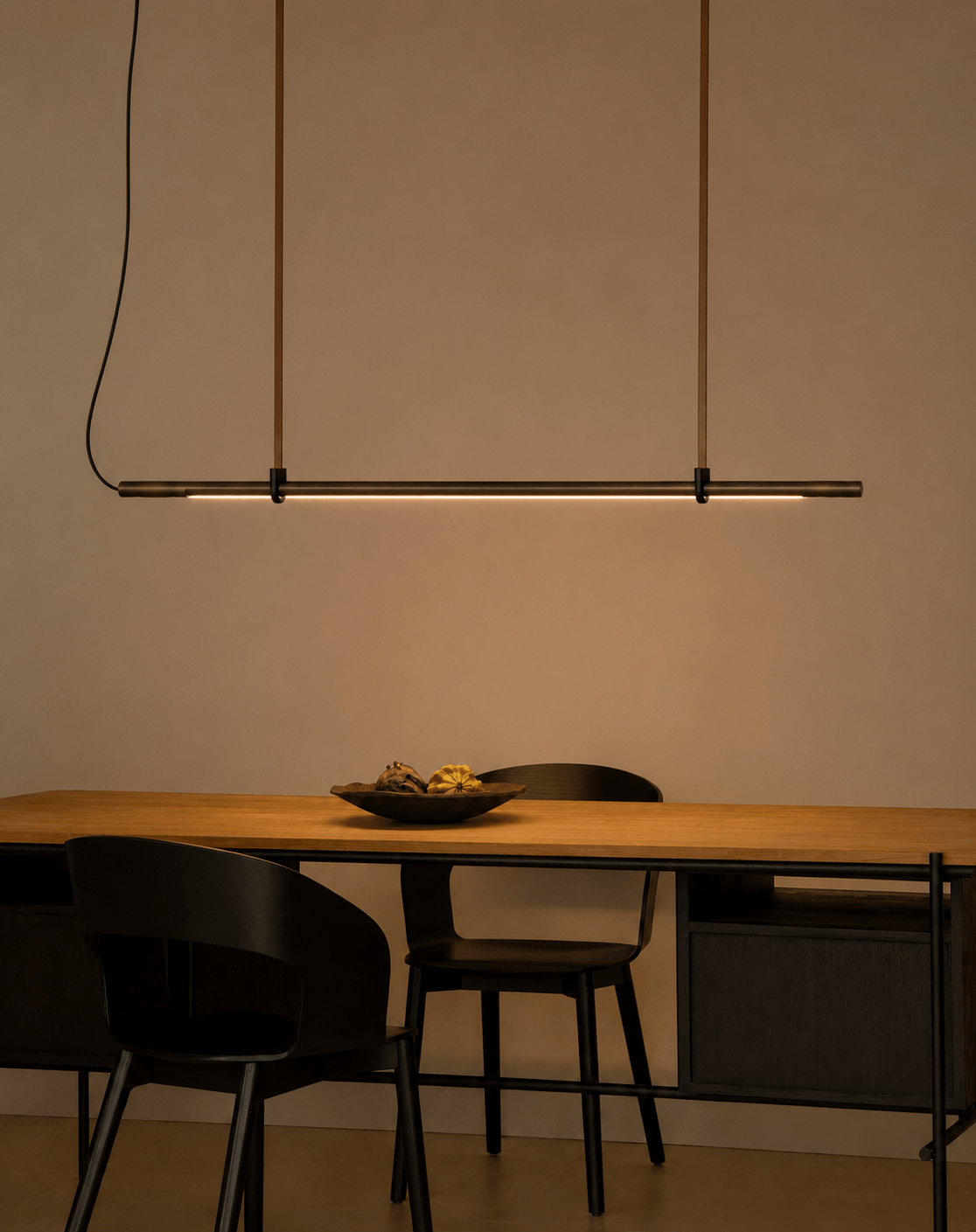 Minimalist Çizgisel Bronz LED Sarkıt Avize - Doğrusal Aydınlatma