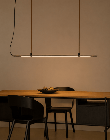 Minimalist Çizgisel Bronz LED Sarkıt Avize - Doğrusal Aydınlatma