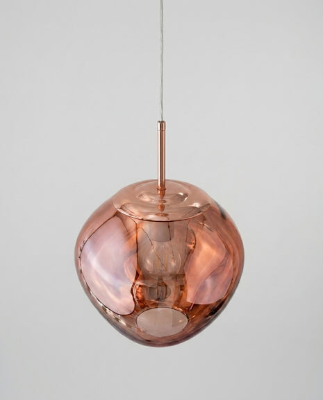 Melt Efektli Erimiş Cam Tasarım Sarkıt Lamba (Rose Gold / Bakır)